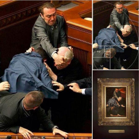 最牛艺术包装：乌克兰议员打架成文艺复兴油画