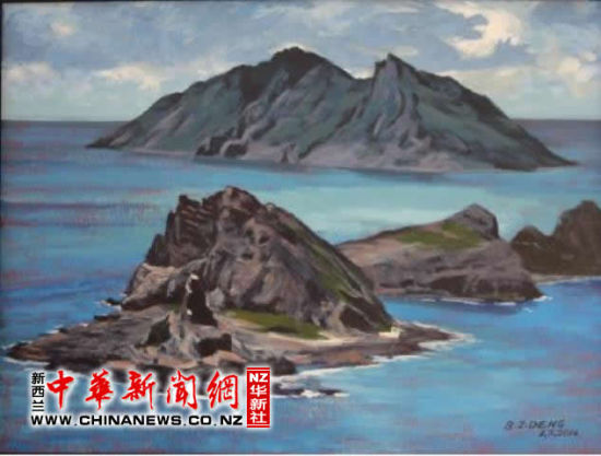 《钓鱼岛》油画