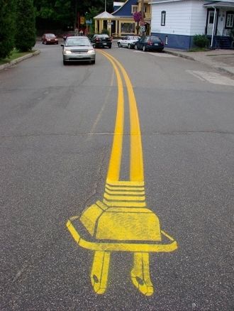 Roadsworth的马路涂鸦