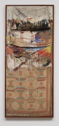  罗伯特·劳森伯格（Robert Rauschenberg）作品《床》（Bed）(1955)