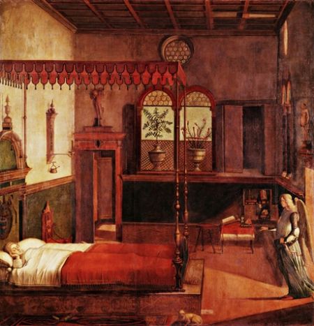 维托雷·卡巴乔 (Vittore Carpaccio )作品《圣乌苏拉之梦 》(The Dream of St Ursula)(1497-98)