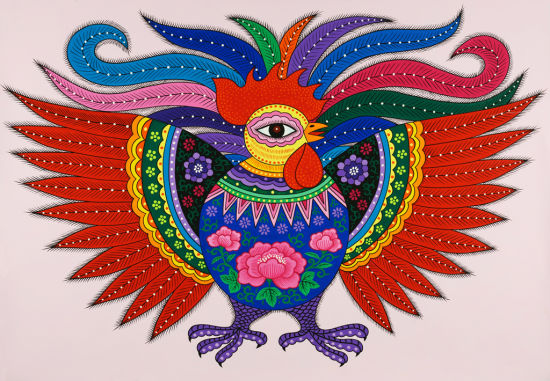 参展作品 刘莉 金鸡展翅