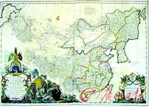 1734年欧洲基于耶稣会士的地理研究绘制的中国地图(资料图) 