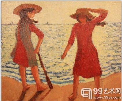 　YANNREBECQ：les deux amies sur une plage de Normandie