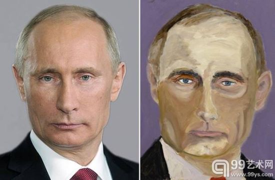 谷歌照片与布什创作的普京肖像