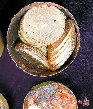 一桶被发现的金币。