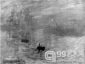 莫奈绘于1874年的著名作品《印象·日出》。