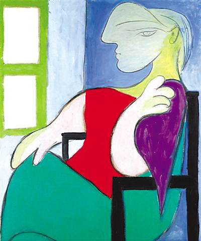 毕加索，窗前女子坐像