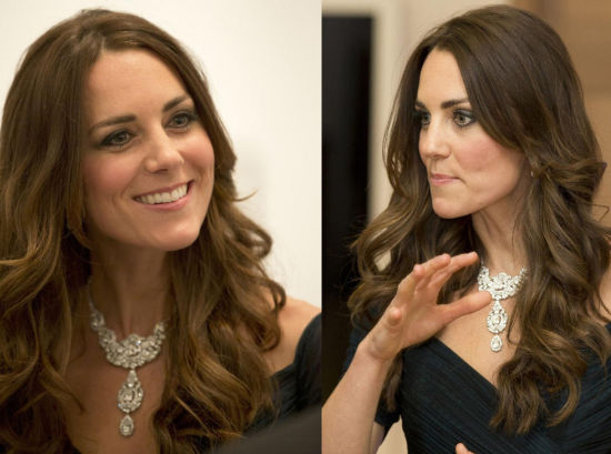 英国凯特王妃新年官方首秀戴女王天价钻石项链