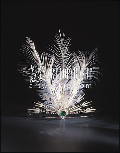 尚美巴黎早期设计的日出羽饰白鹭冠 