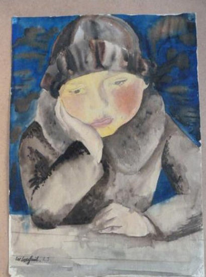德国政府公布了25幅查抄到的艺术品，其中包括汉斯·克里斯托弗的水彩画《佳偶》、弗里茨·马斯科斯的版画和威廉·拉迟涅特的作品《桌边女孩》（从上至下）。