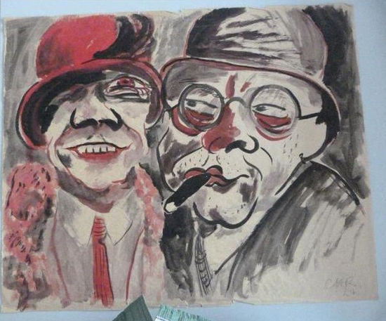 德国政府公布了25幅查抄到的艺术品，其中包括汉斯·克里斯托弗的水彩画《佳偶》、弗里茨·马斯科斯的版画和威廉·拉迟涅特的作品《桌边女孩》（从上至下）。