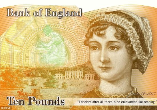新版10英镑纸币所用简·奥斯汀肖像被指呆笨