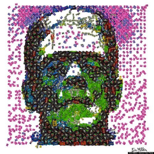 美艺术家创造糖果肖像庆祝万圣节