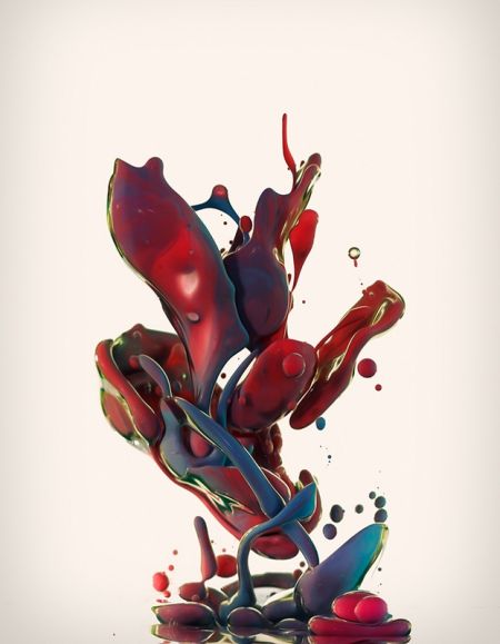 意大利艺术家拍油漆滴入水中瞬间