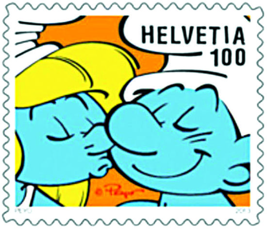 《蓝精灵》邮票 图1