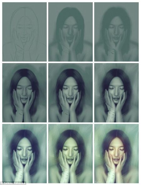 手指画遇上高科技：上班族手机上绘名画走红