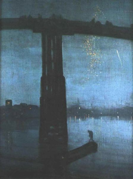 9. 《Nocturne: Blue and Gold － Battersea Bridge》， James Whistler