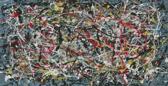 波洛克的《无题》(Untitled)是被伪造的画作之一。一个完全不知名的人物模仿最先锋的抽象表现主义艺术家绘出的赝品，是如何愚弄鉴定家和客户的，至今依然是个谜。