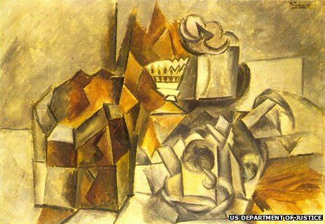 这幅画展示了毕加索向立体派风格的转变。