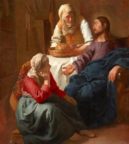 《基督在马太和玛利亚家》(1654-55)