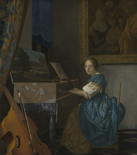 《坐在处女琴旁的女子》(1670-72或1673-5)