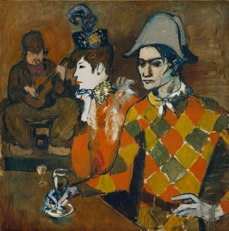 毕加索1905年的这件油画《在狡兔酒吧》