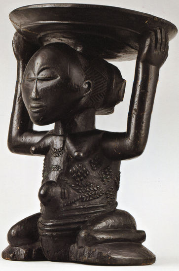 女性雕像矮凳 卢巴族
