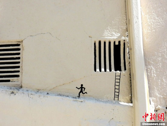 法国艺术家的幽默街头艺术