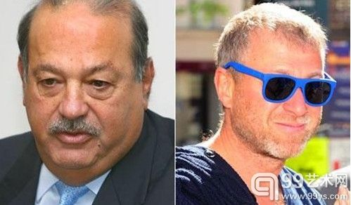 卡洛斯-斯利姆(左) 罗曼-阿布拉莫维奇(右)