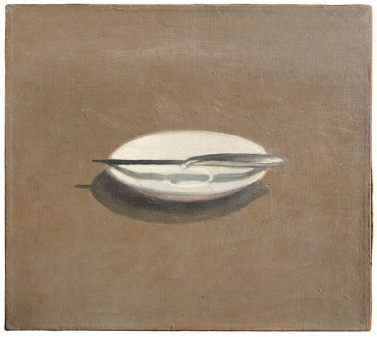 Vija Celmins的油画《刀与盘》