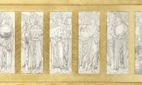 前拉斐尔派艺术家爱德华·伯恩·琼斯的《创世日》局部：预计在邦瀚斯拍场上达到20万英镑高价。 邦瀚斯拍卖行 供图