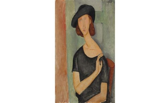 莫蒂里安尼的《杨妮·艾布登》，一幅作于1919年的他的情人的画像，估价为1600万至2200万英镑。
