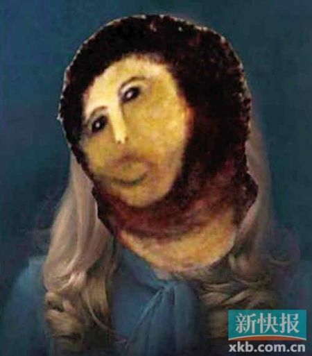 灵感显然来自那位自作主张修复一幅19世纪耶稣壁画、结果悲惨地搞砸了的西班牙祖母的作品。