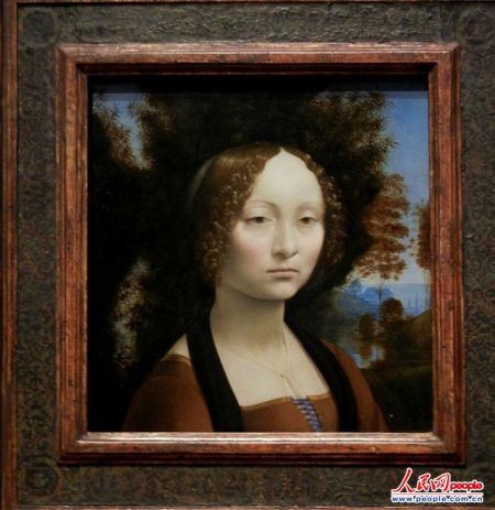 意大利油画大师达.芬奇的著名油画《吉妮芙拉.德.本茜》 于世文 摄