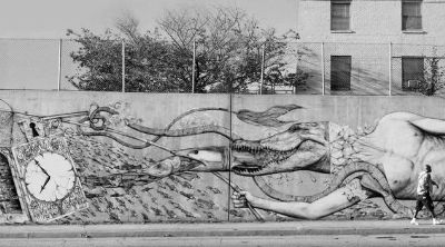 艺术家皮埃尔·罗迪创作的涂鸦作品