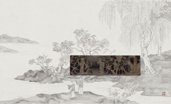 李婷婷，游春图No.3，40×60cm，综合材料，2015