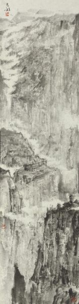 管克阔 云起图 138×34cm 纸本水墨 2014年