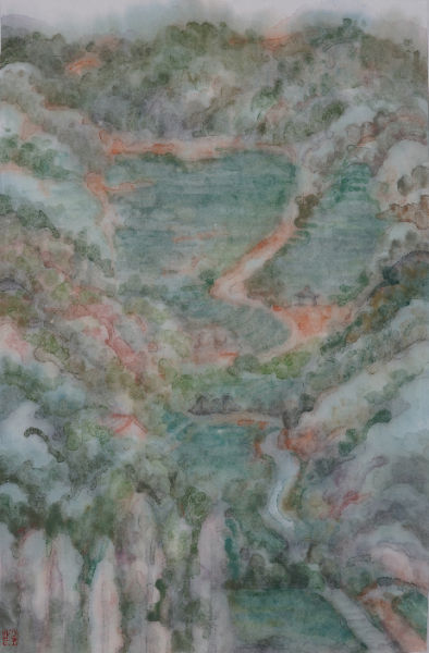 林立峰 山有色·之二 70cm×46cm 纸本设色 2015年