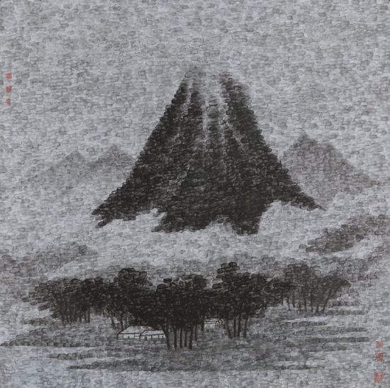 《一指云山 D》，140cmx140cm，画布油彩+丙烯，2010