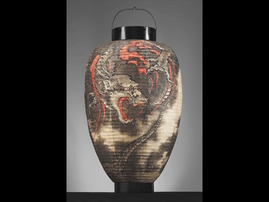 绘有龙与蛇的纸灯笼，葛饰北斋，1804年-1818年