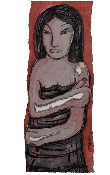来自昌南的女人，78x33cm纸本水墨， 2011——2013 （2）