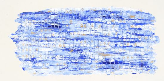 蓝系列·洞，纸上综合材料，2013，100x50cm