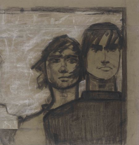 男女青年素描稿 65.8×63cm 1963