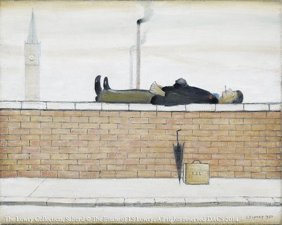 躺在墙上的男子,1957,布面油彩,40.7 x 50.9 cm