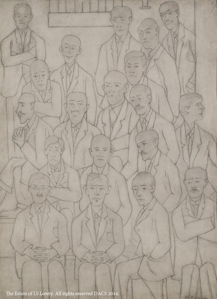 开会的人们(年代不明),纸本铅笔,25 x 36 cm