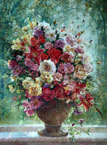 参展作品：功勋艺术家普萨廖娃代表作《夏日花束》