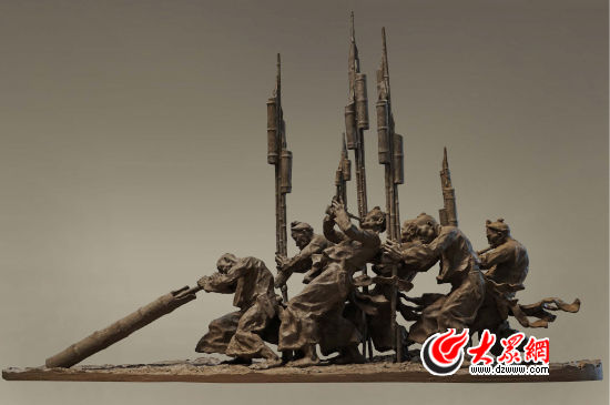 邓柯 《民族系列——芭莎人的芦笙节》 青铜 193x55x140cm 2014年