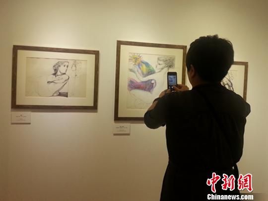 9月17日，匈牙利艺术家拉贾斯·萨雷（1909-1995）作品展在上海刘海粟美术馆拉开帷幕，成为中匈建交65周年和2014上海市民文化节浓墨重彩的一笔。图为展览现场。 许婧 摄