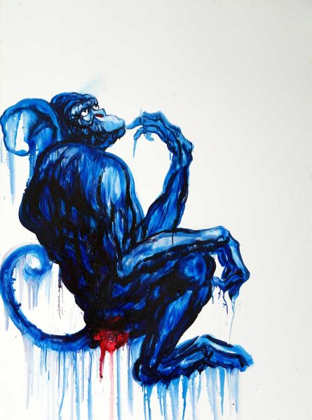《蓝猴》150x200cm 布面油画 2012年